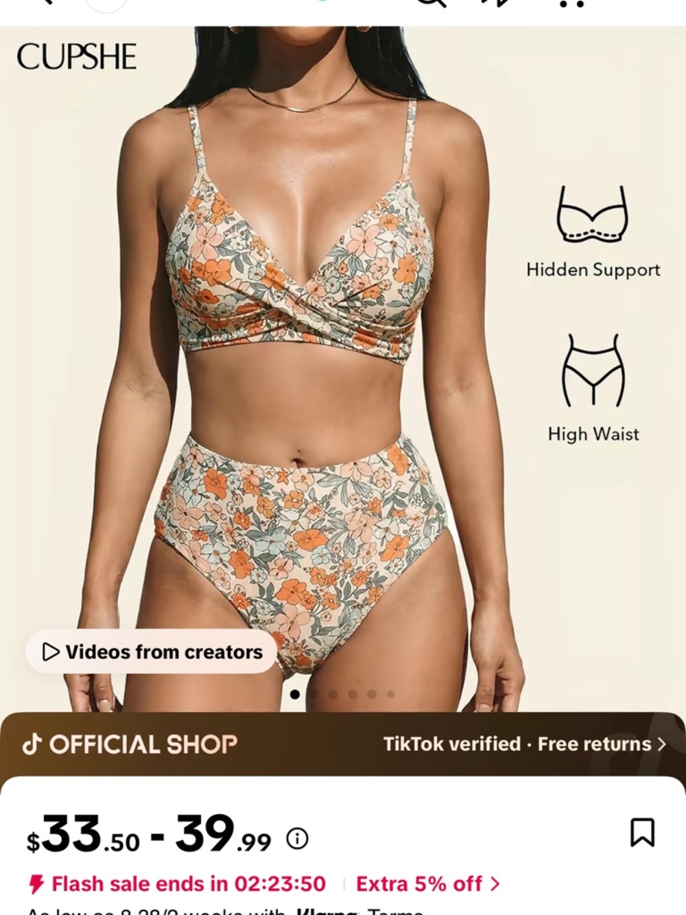 Cupshe high waisted swim suit